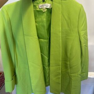 Kasper Women's Bright Lime Open Front Blazer